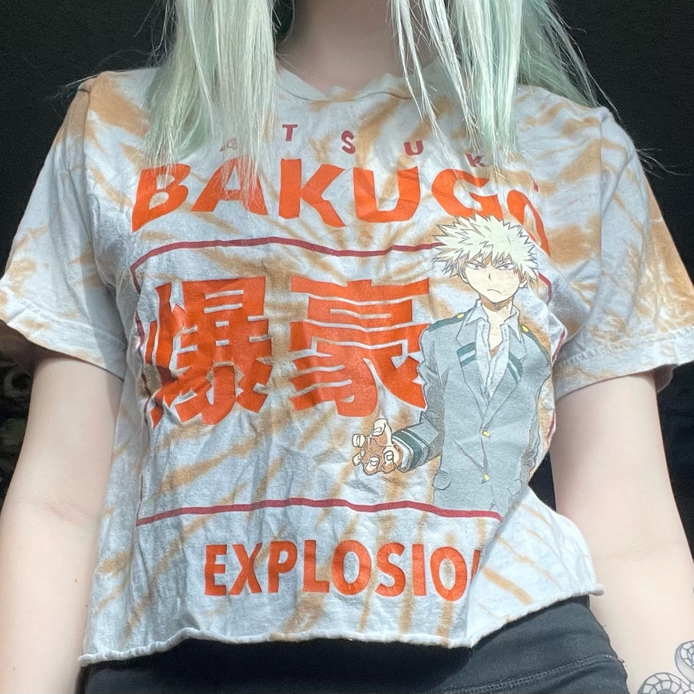 Bakugo Katsuki My Hero Academia Amine Cropped Graphic Tee